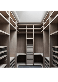 П-образная гардеробная комната в классическом стиле Курск
