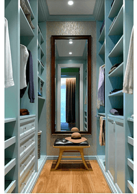 Параллельная гардеробная комната с большим зеркалом Курск